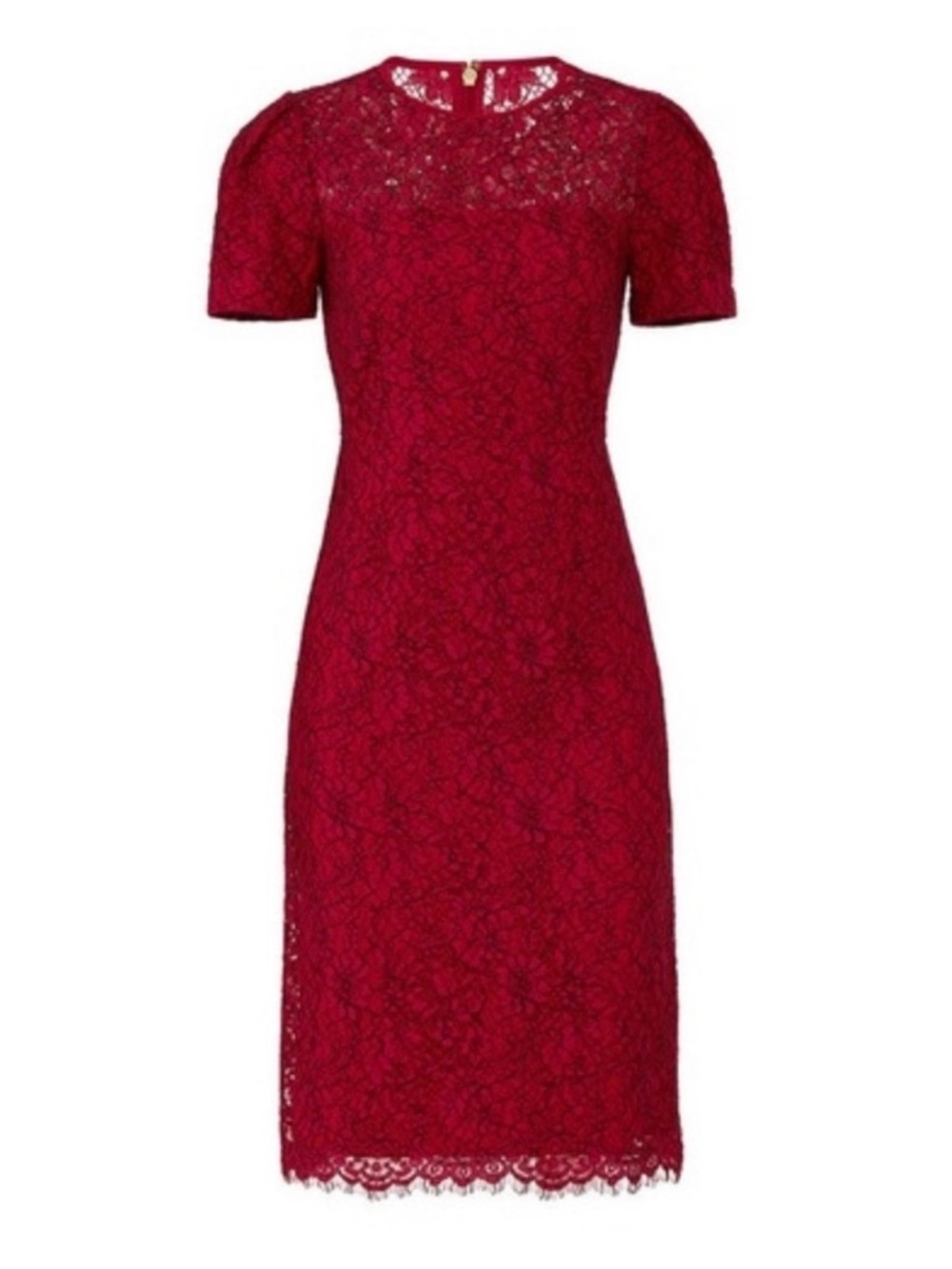 Draper James Regal Red Lace Sheath Dress Size 8 Reese Witherspoon Cocktail - Picture 9 of 12